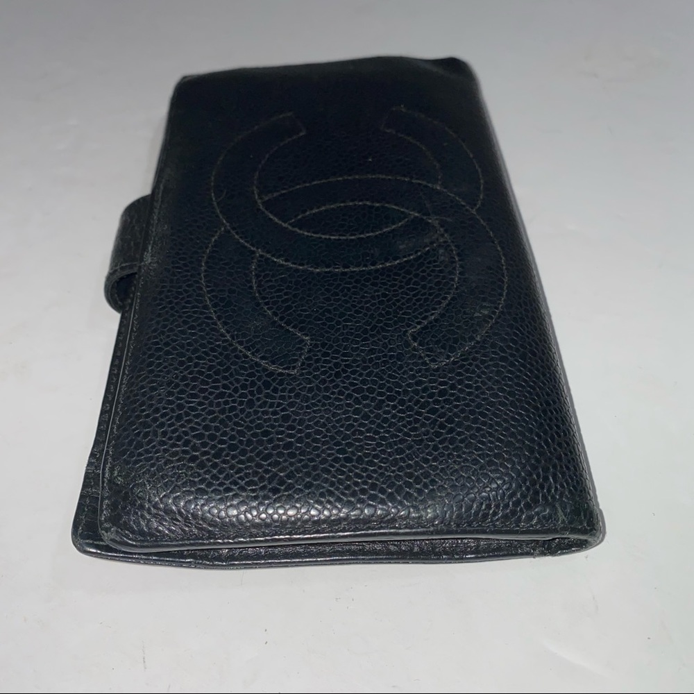 Chanel Black Pebbled Leather Long Bifold Wallet - Picture 3 of 12